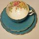 Vintage Aynsley Cup & Saucer Trio England Cabbage Rose Porcelain