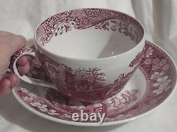 VTG Cup & Saucer Spode China Porcelain Red White JUMBO Box England Archive Coll