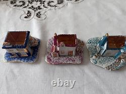 VTG Miniature Porcelain Miniature Cup & Saucer Church and House Design Portugal