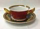 Versace Medusa Red Cream Soup Cup And Saucer / Brand New Porcelain Rosenthal