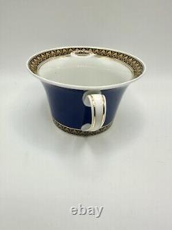 Versace Rosenthal Blue Medusa Porcelain Espresso Cup and Saucer