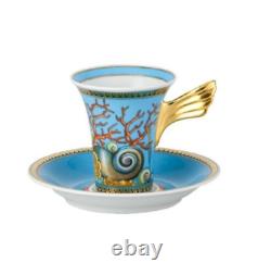 Versace Rosenthal Les Tresors de la Mer Espresso Cup &Saucer-Official VERSACE