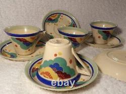 Very Rare Original Antique Art Deco Royal Doulton GAYLEE D5305 cups and saucers