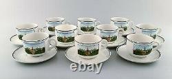 Villeroy & Boch Naif coffee service in porcelain. A set of 10 cups&saucers