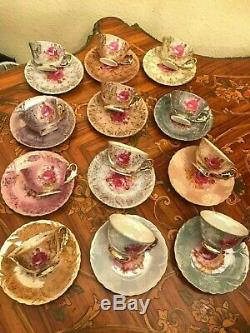 Vintage 12 cups 12 Saucers Japanese Maruei Porcelain Coffee Set