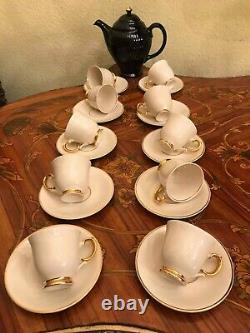 Vintage 1960s. 10 cups 10 saucers Arabia Finland Porcelain Coffee Tea Set