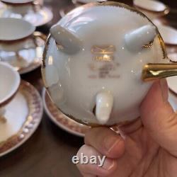 Vintage 24k Gold Plated Porcelain Footed Tea Cups Saucers For 12 Japan Yamasen