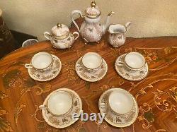 Vintage 5 cups 5 Saucers German Weimar Josefine Full Mocca Coffee Set