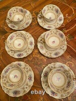Vintage 6 Cups 6 Saucers German Krautheim Selb Bavaria Porcelain Coffee Set