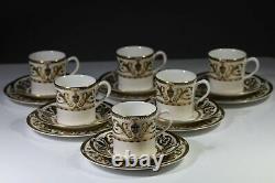 Vintage 60's Royal Worcester WINDSOR Pattern Tea Cup / Coffee Cup + Saucers x6