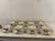 Vintage Antique German Kpm Porcelain Set Of 12 Cups & Saucers Painted Floral Dec