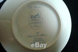 Vintage Authentic HERMES Pivoines Porcelain 6 Set Demitasse cup and Saucer