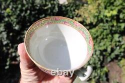 Vintage Chinese Art Porcelain Rose Medallion Tea Cup & Saucer Hand Painted