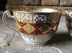 Vintage Cup And Saucer Set Antique Porcelain Bowls Gold Rare Floral Pattern 8pc