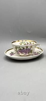 Vintage Dulevo USSR Porcelain Lilac Flowers Pattern Tea Cup And Saucer Marked