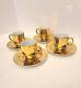 Vintage Fitz & Floyd Goldplated Porcelain 4 Cappuccino Cups/saucers