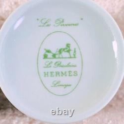 Vintage HERMES Demitasse Cup & Saucer LES PIVOINES Limoges Porcelain 2 Sets