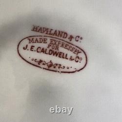 Vintage Haviland & Co Limoges Drop Rose Cream Soup/Bullion Cup + Lid + Saucer Ex