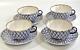 Vintage Lomonosov Porcelain Tea Cups And Saucers Set Of Four-please Read Descrip