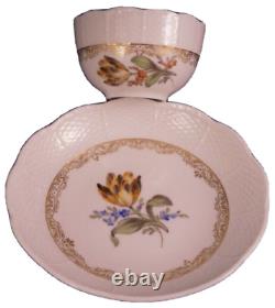 Vintage Meissen Porcelain Floral & Gilding Cup & Saucer Porzellan Tasse German