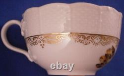 Vintage Meissen Porcelain Floral & Gilding Cup & Saucer Porzellan Tasse German
