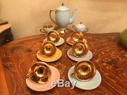 Vintage Norwegian Ceramic Porcelain Egersund 6 cups 6 Saucers Full Coffee Set