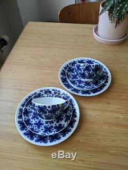 Vintage Pair of Rorstrand MON AMIE Coffee Cups Saucers Plates 6 pcs