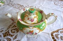 Vintage Paragon Porcelain Rockingham Tea Service Set with 2 Cups & Saucers 7pc