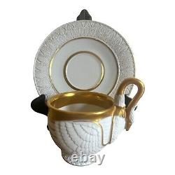 Vintage RPM Royal Porzellan Manufaktur Bavaria Swan Cup & Saucer Porcelain Gold