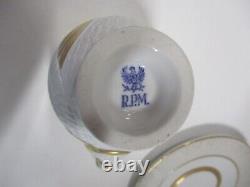 Vintage RPM Royal Porzellan Manufaktur Gilded Porcelain Swan Cup & Saucer