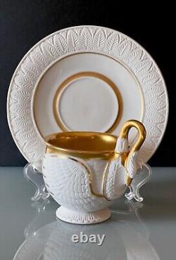Vintage RPM Royal Porzellan Manufaktur Porcelain Swan Cup and Saucer 1950-1959