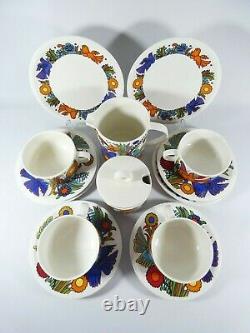 Vintage Retro Villeroy & Boch Acapulco 14pc Tea Set Teacup Trio Cup Saucer Plate