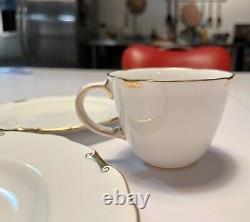 Vintage Royal Crown Derby Bone China Regency A. 1075 Tea Cup, Saucer & Plate Set