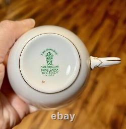 Vintage Royal Crown Derby Bone China Regency A. 1075 Tea Cup, Saucer & Plate Set