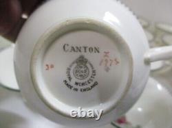 Vintage Royal Worcester Canton Old Mark 7 Saucers, 18 Tea Cups