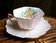 Vintage Shelley Pink Deco Tea Cup And Saucer Fluted Scalloped Floral Porcelain