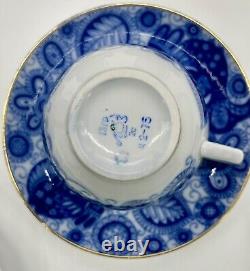 Vintage USSR Imperial Lomonosov Cobalt and Gold Tea Cup & Saucer 10 Piece Set