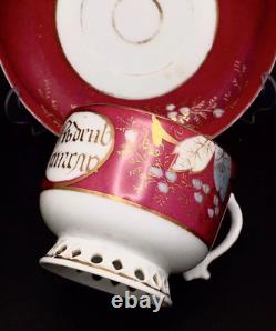 Vintage USSR Kuznetsov Hand Painted Gilded Porcelain Tea Cup And Saucer Marked