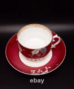 Vintage USSR Kuznetsov Hand Painted Gilded Porcelain Tea Cup And Saucer Marked