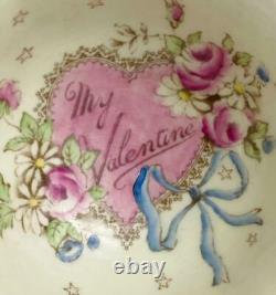 Vintage Valentine Paragon Tea Cup & Saucer English Porcelain Gold Gilt c1952