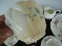 Vintage antique poppies tea set shelley style for 12 victorian 5146 bone china
