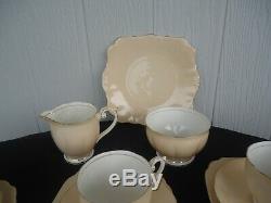 Vintage bell bone china england 21 piece tea set nude skin pink 6 cups & saucers