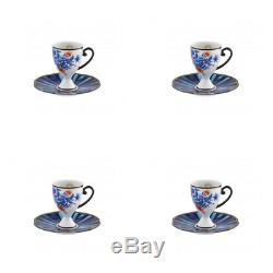 Vista Alegre Porcelain Cannaregio Set of 4 Espresso Cups and Saucers