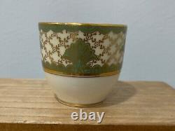 Vtg Lenox Porcelain Marshall Field & Company Chicago Cup & Saucer Green Gold Dec