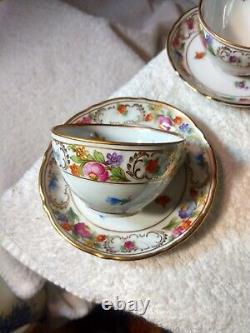 Vtg Schumann Empress Porcelain 9 Tea Cup & Saucer Demitasse Set Germany PERFECT