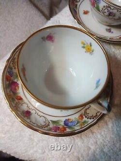 Vtg Schumann Empress Porcelain 9 Tea Cup & Saucer Demitasse Set Germany PERFECT