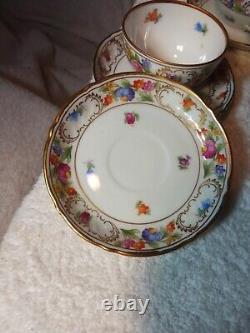 Vtg Schumann Empress Porcelain 9 Tea Cup & Saucer Demitasse Set Germany PERFECT