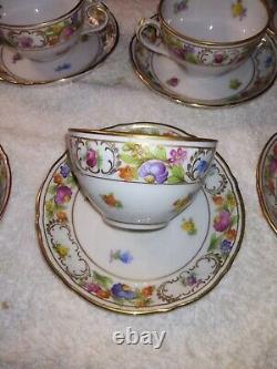 Vtg Schumann Empress Porcelain 9 Tea Cup & Saucer Demitasse Set Germany PERFECT