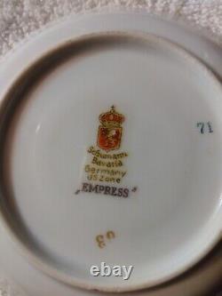 Vtg Schumann Empress Porcelain 9 Tea Cup & Saucer Demitasse Set US Zone Perfect