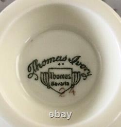 Vtg Thomas Ivory Tea Cup & Saucer Bavaria Demitasse Espresso Beautiful Floral
